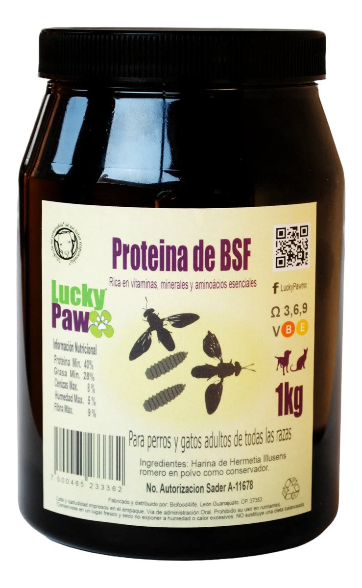 Proteína Insecto Bsf Lucky Paw Para Perros Y Gatos 1kg