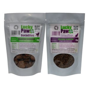 Kit Premios Perro + Gato  Lucky Paw Proteína Insecto Y Tilapia Hipoalergénicos Saludables 120g C/u