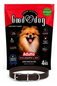 Alimento Good Dog Adulto 4kg + Collar Piel 39cm Raza Pequeña